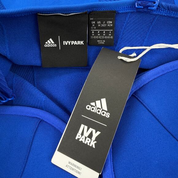NWT IVY PARK X ADIDAS Knit Glory Blue Strappy Dress Womens SIze Medium - Picture 11 of 14